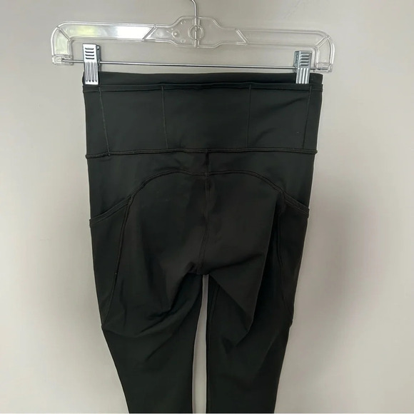 Lululemon Fast and Free High-Rise Crop 19 inch Dark Olive Size 4 - Picture 4 of 7